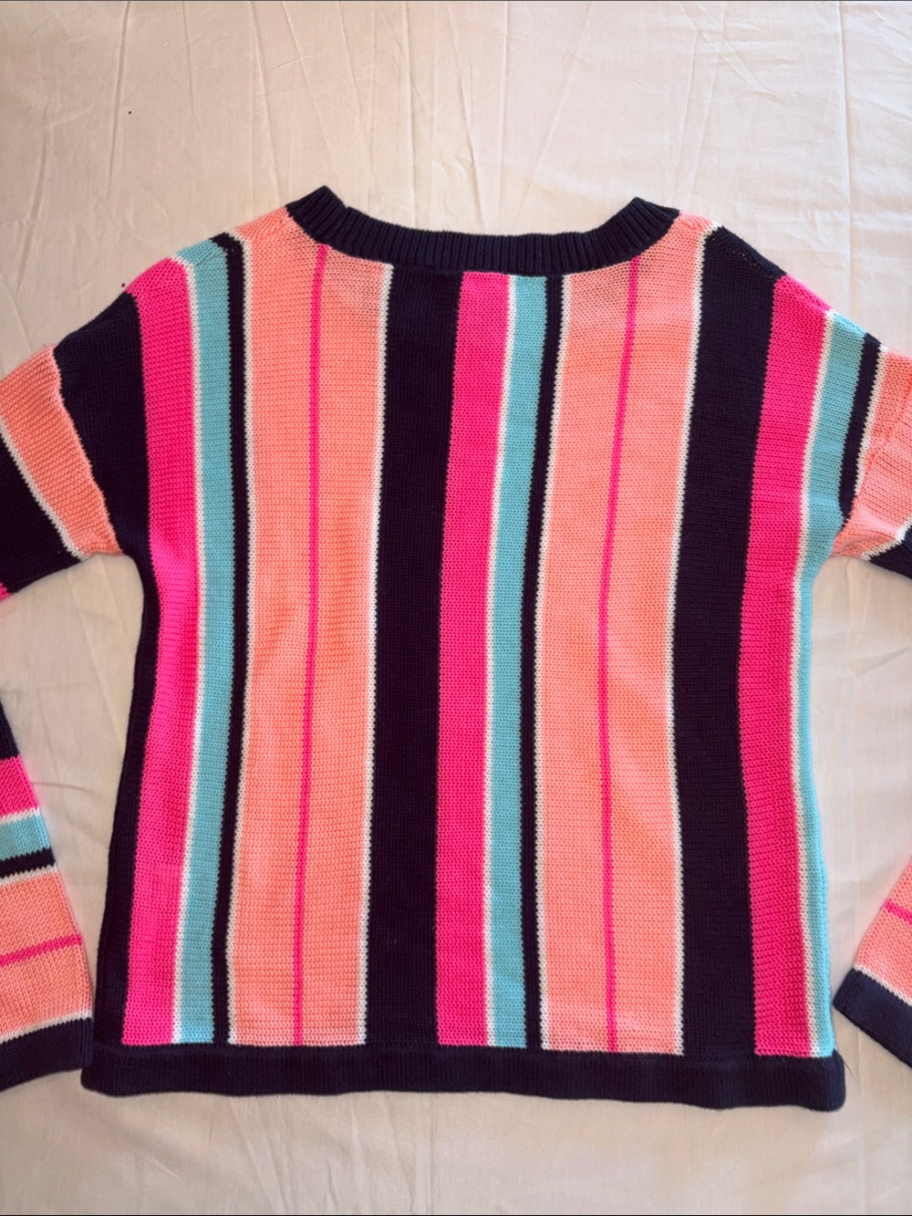 Lilly Pulitzer Multicolor Striped Crewneck Sweater — Pink, Navy, Aqua, Peach - Picture 6 of 7